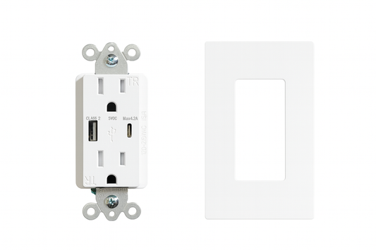Dual Port USB Wall Charger QC3.0 PD20W Universal Fast Charging 2-Ac Outlet Industrial USB Socket
