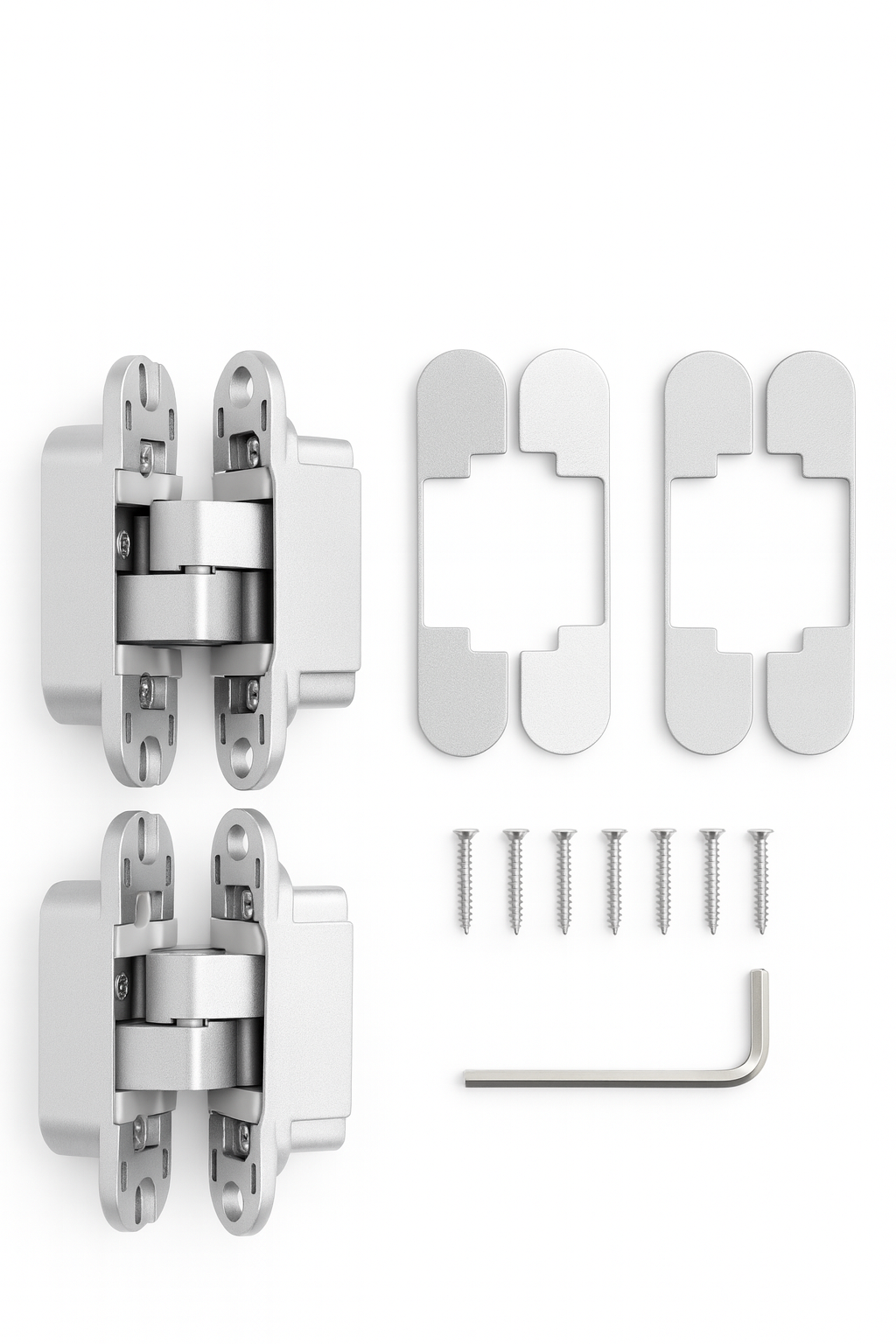 2 Pack - Hidden Door 110×24mm (4.33 x0.94in) Concealed Hinge – Heavy Duty, 180° Swing, Invisible Mount