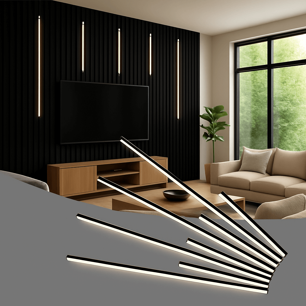 LED Wall Panel Lights – 8-Pack Black 3000K Touch-Switch Kit – SRC Homes