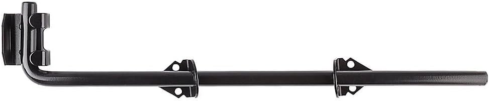 Heavy-duty cane bolt for secure locking of gates and doors, suitable for wood gates and fences.