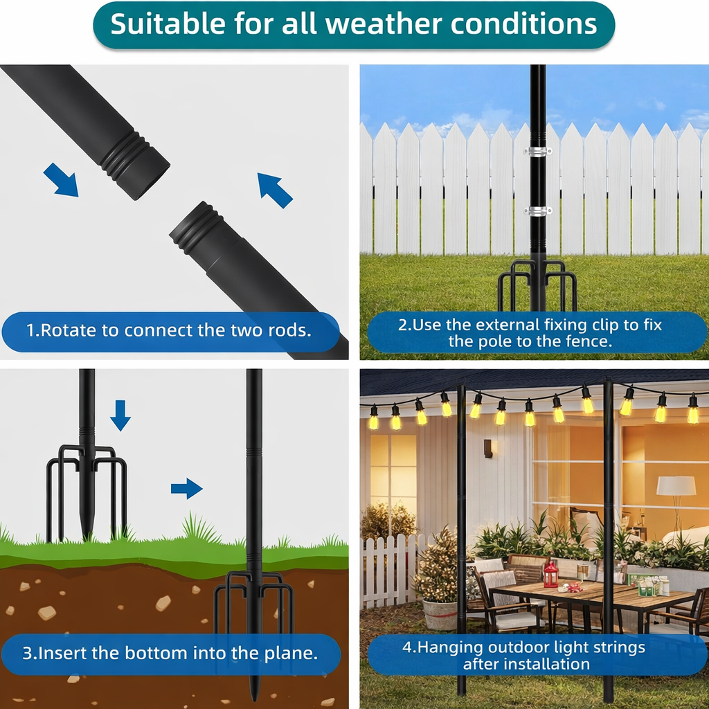 Outdoor String Light Poles - Specs