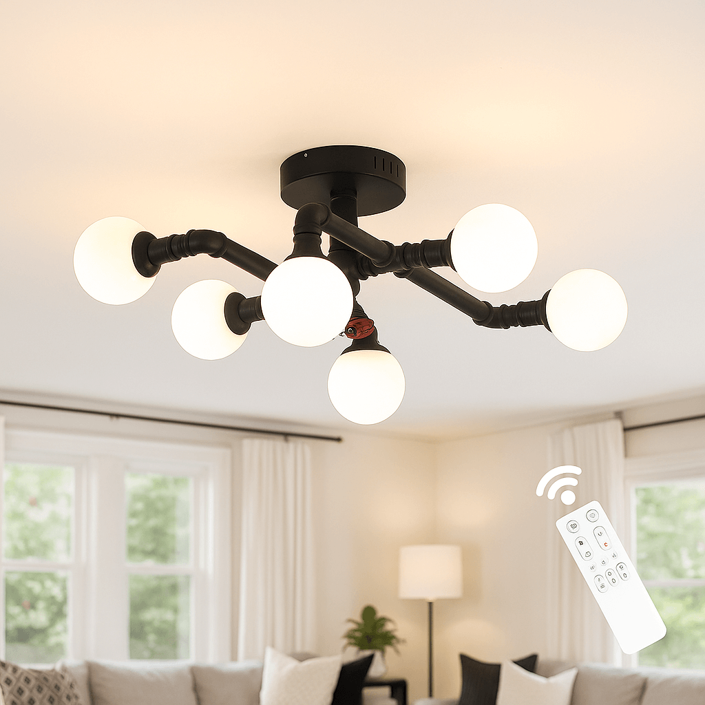 6-light LED flush mount ceiling light included in the modern lighting upgrade kit
