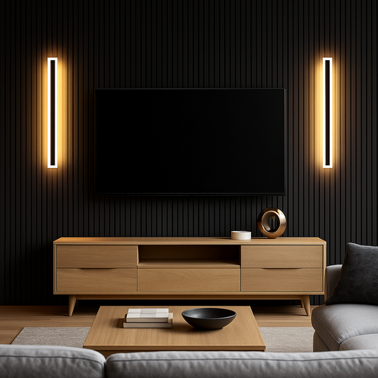 2-Pack 32" Outdoor LED Wall Sconce Lights | 24W IP65 Waterproof Warm White Garage/Porch