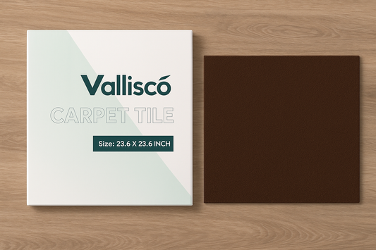 VallisCo Brown Carpet Tiles – 10 Pack (23.6” x 23.6”) Self-Adhesive, Waterproof, Anti-Slip Floor Squares