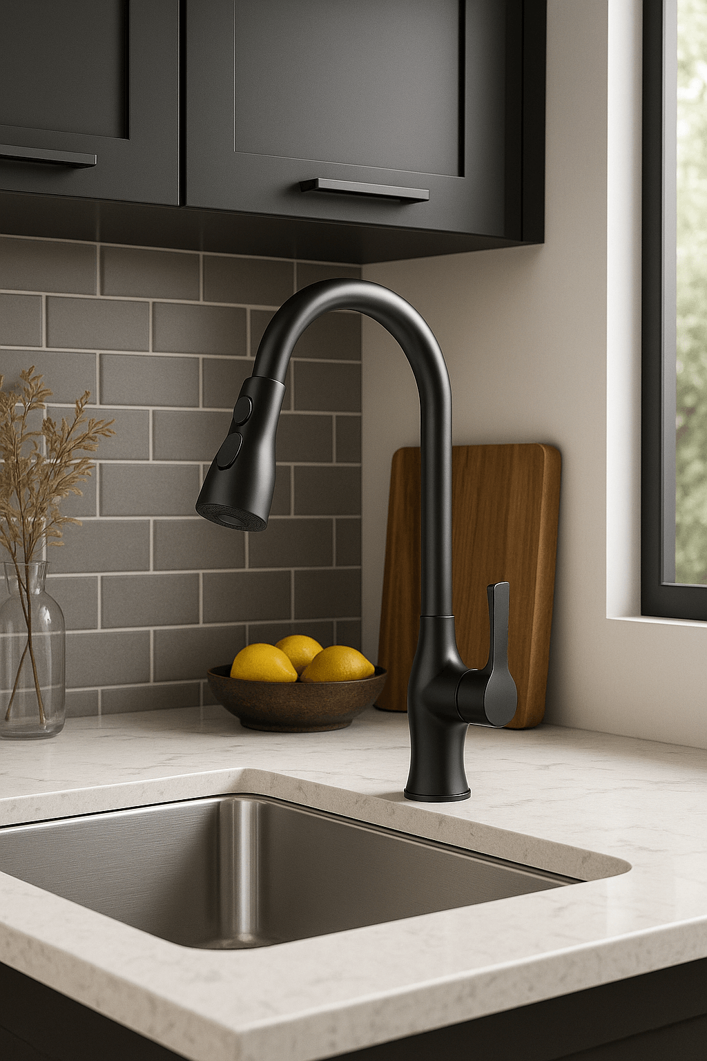 Pull-Down Stainless Steel Kitchen Faucet included in our Modern Kitchen Upgrade Kit