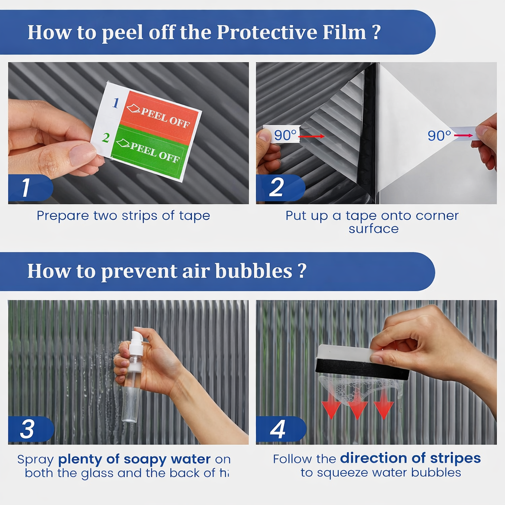 Reeded Glass Window Privacy Film - application