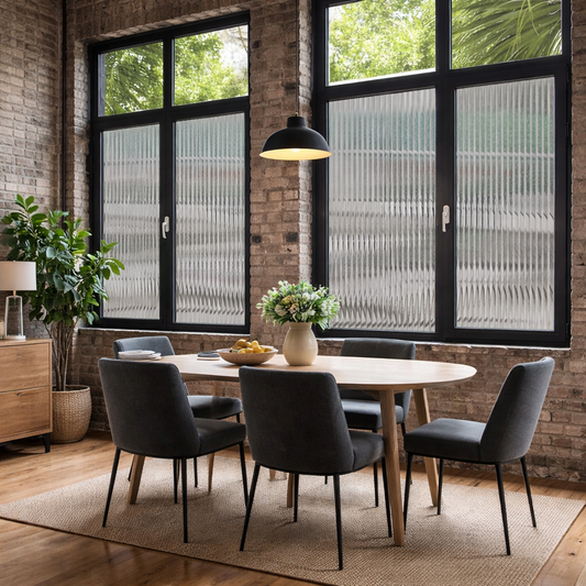 Reeded Glass Window Privacy Film - room setting