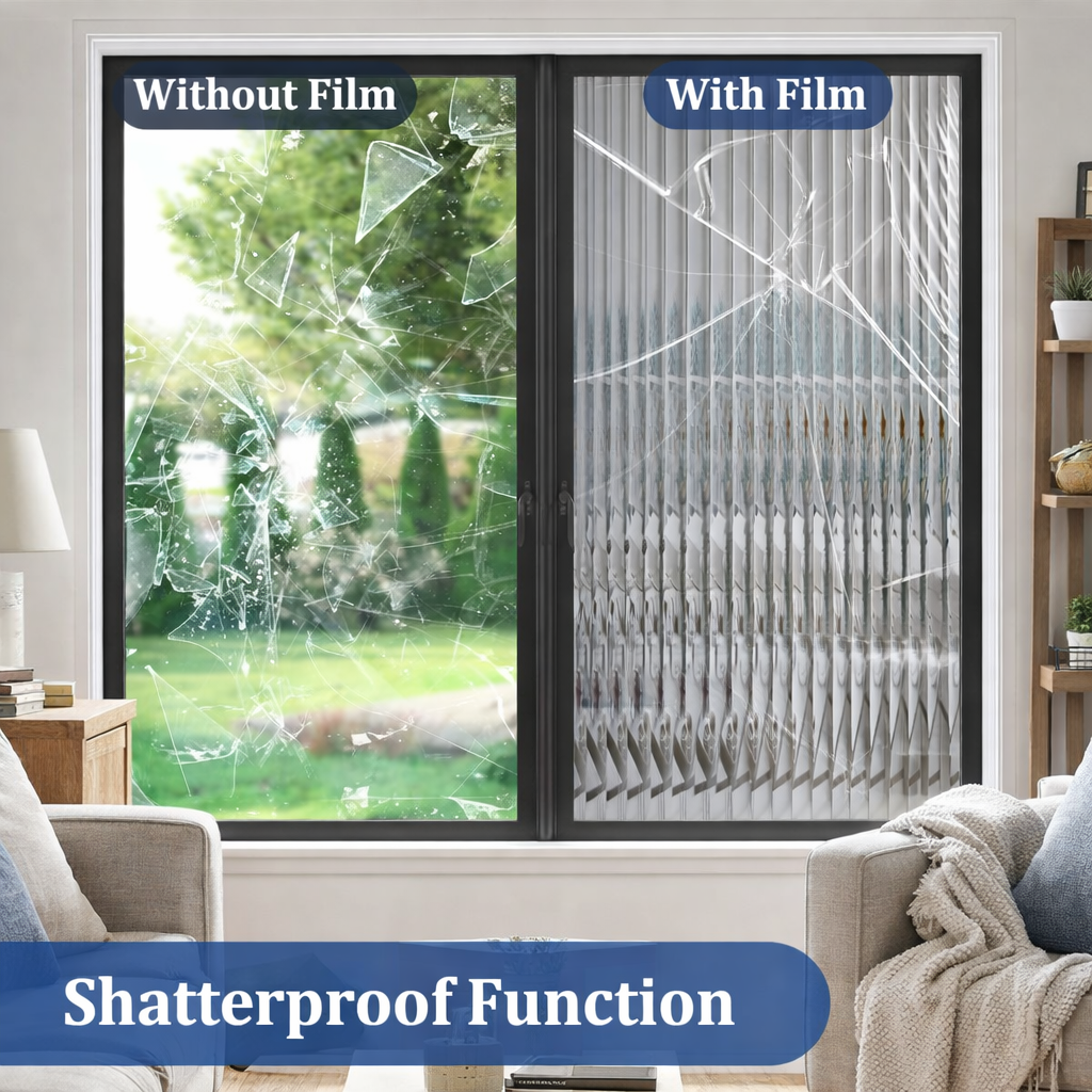 Reeded Glass Window Privacy Film - shatter