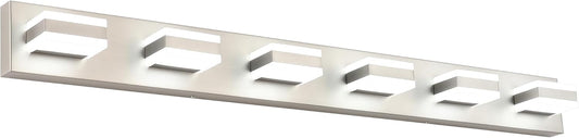 bathroom vanity light – LED Modern Brushed Nickel 6-Light Dimmable Over-Mirror Wall Fixture