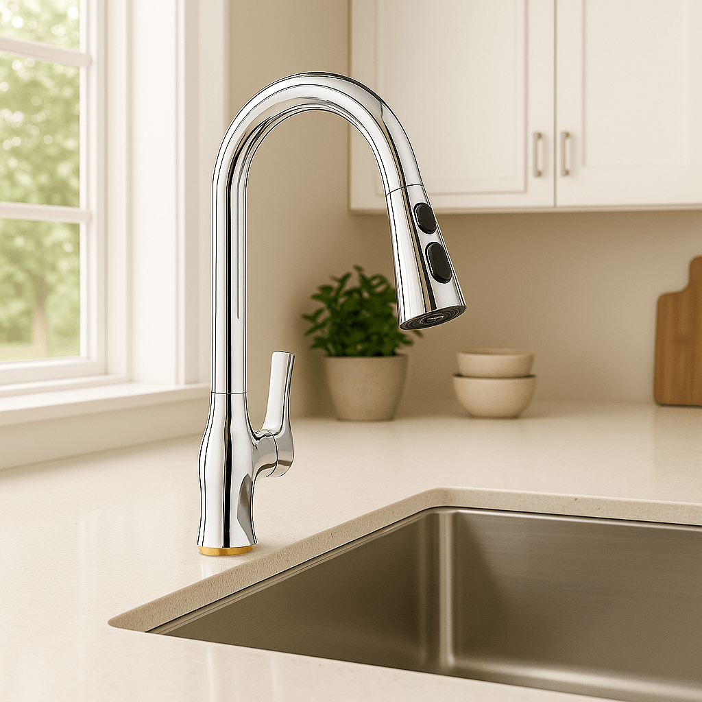 Pull-Down Stainless Steel Kitchen Faucet included in our Modern Kitchen Upgrade Kit