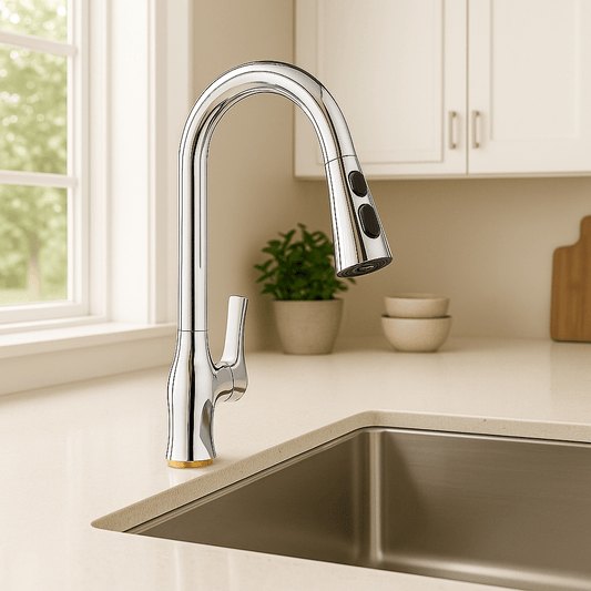 Pull-Down Stainless Steel Kitchen Faucet included in our Modern Kitchen Upgrade Kit