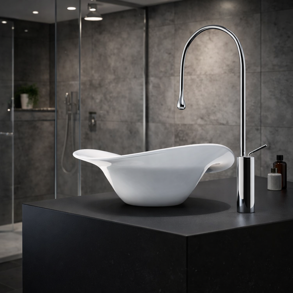 Semi Recessed Bathroom Vessel Sink