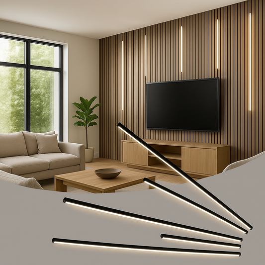 8-Pack Black Wall Panel LED Strip Lights – 3000K Touch-Switch Self-Adhesive Kit