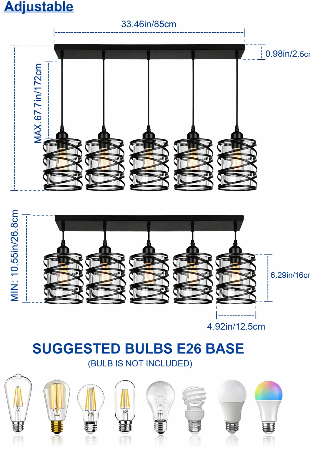 Kitchen Island Linear Chandelier - specs