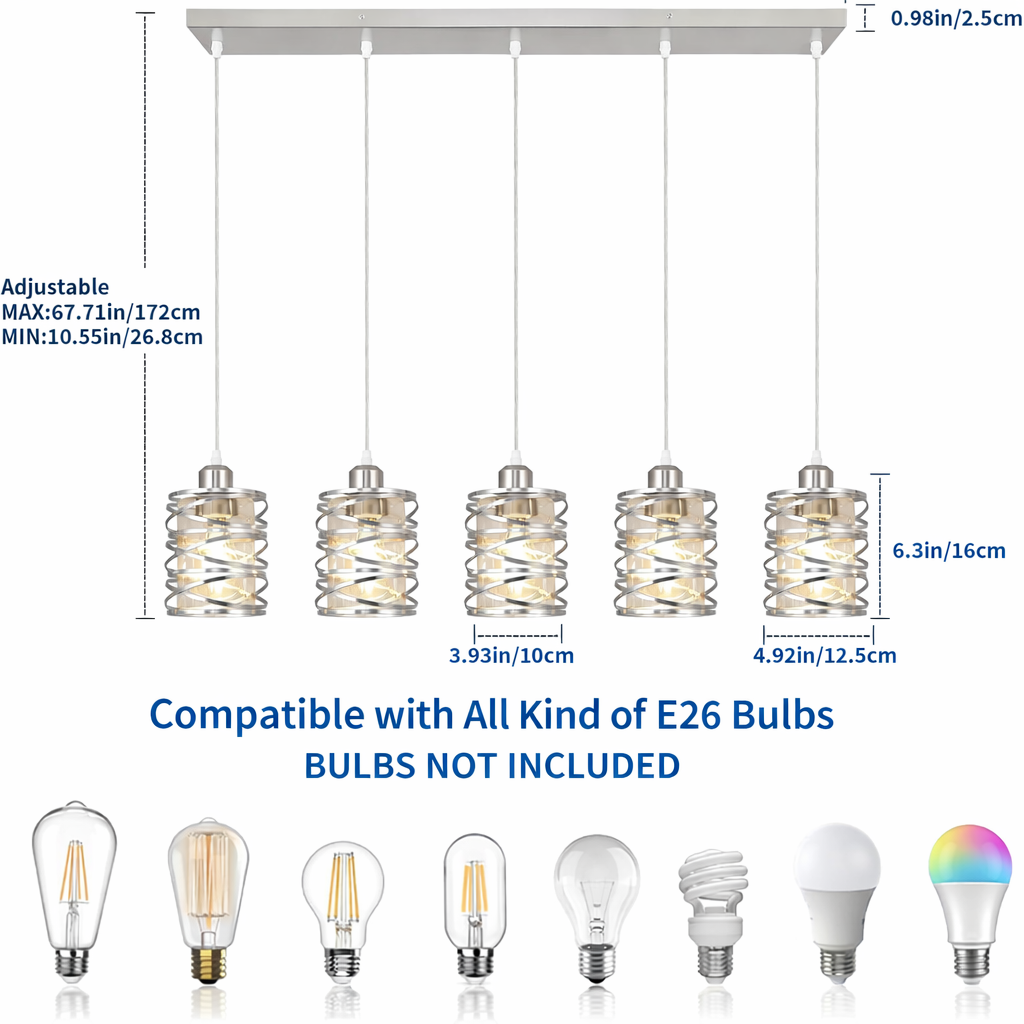 Kitchen Island Linear Chandelier - specs 