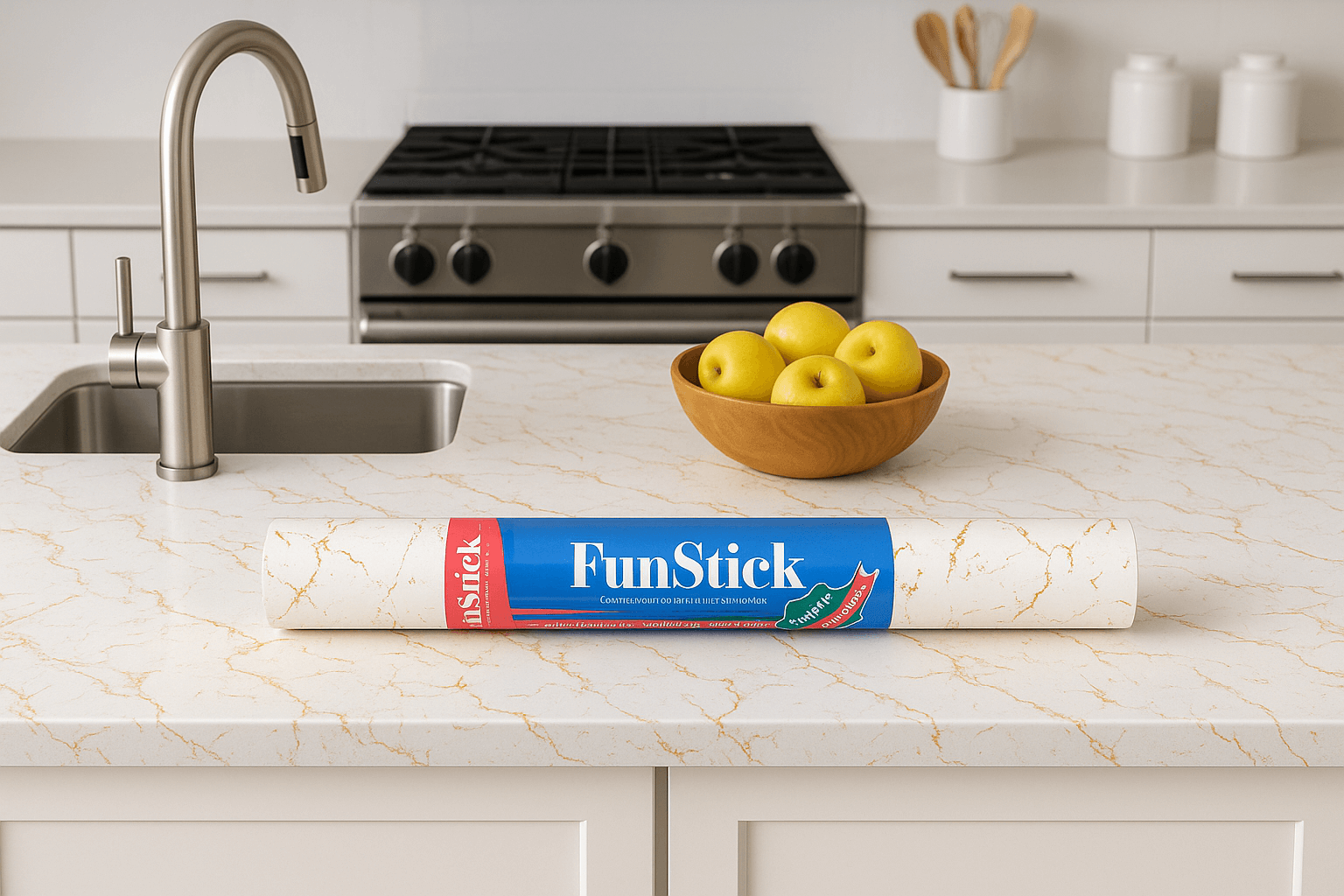 Peel and stick wallpaper included in our Modern Kitchen Upgrade Kit