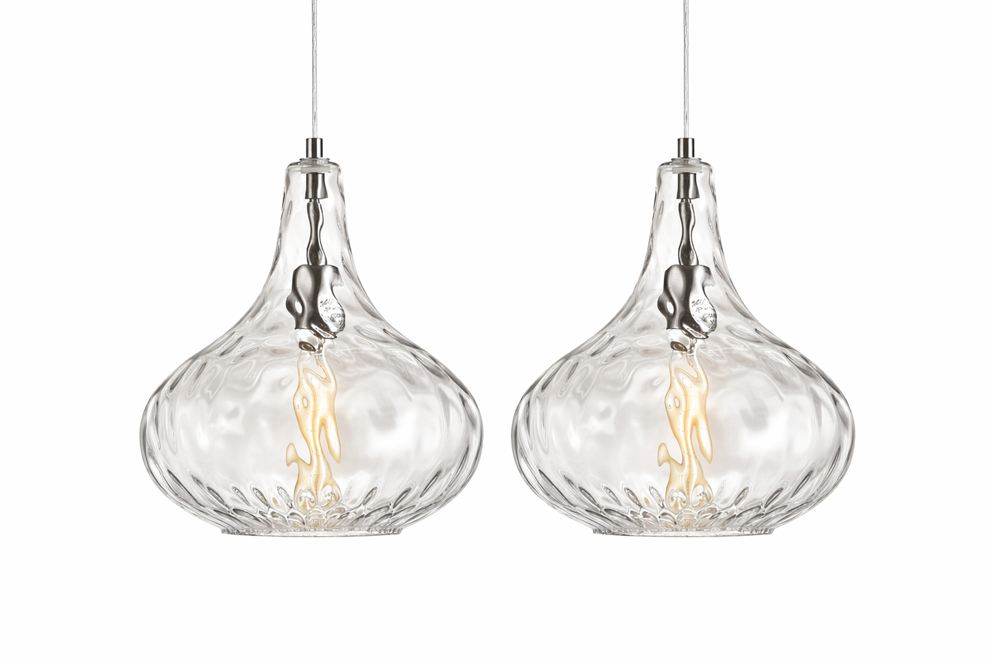 Clear Glass Pendant Light - 2 Pack