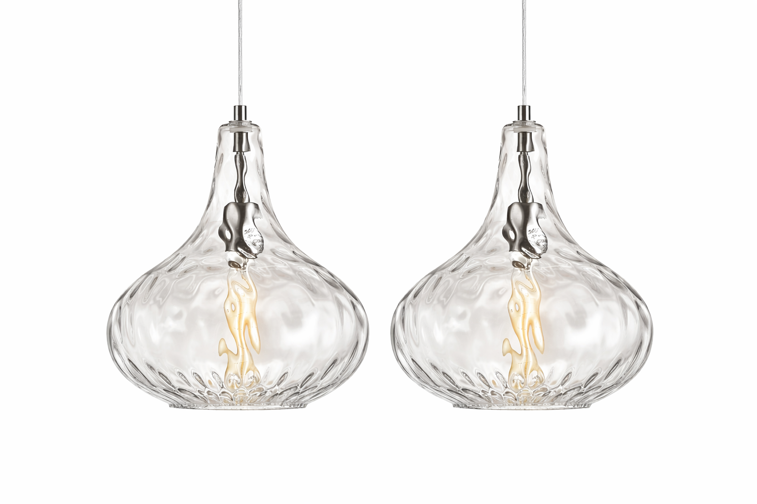 Clear Glass Pendant Light - 2 Pack