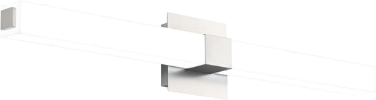32" Modern LED Bathroom Vanity Light – Brushed Nickel Stainless Steel Wall Fixture, 6000K Bright White
