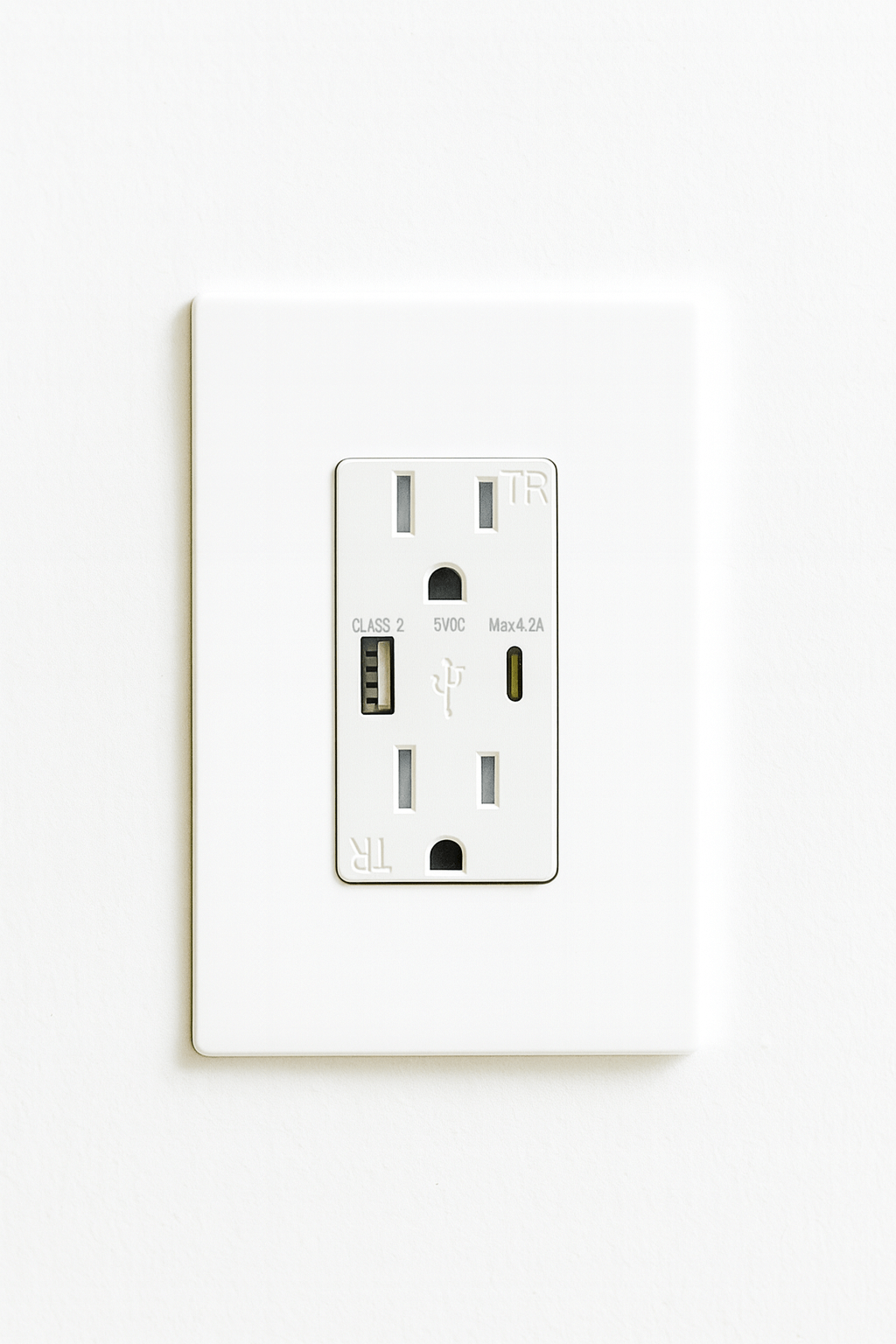 Fast charging outlet with USB ports included in our Modern Kitchen Upgrade Kit