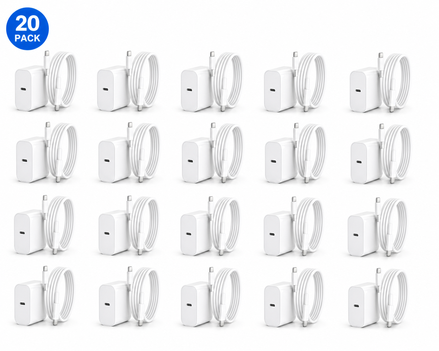 20W USB-C Fast Charging Bundle - Adapter + Cable Kit