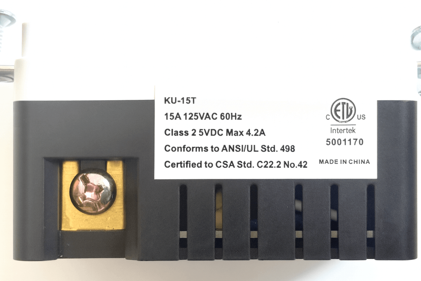 ETL-Listed wall outlet included in our Modern Minimalist Upgrade Kit