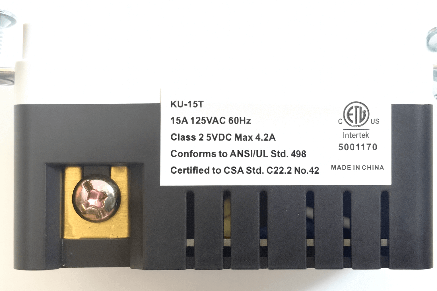 ETL-Listed wall outlet included in our Modern Minimalist Upgrade Kit