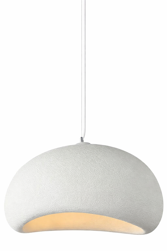 40cm Wabi Sabi Pendant Light – Matte White Japanese Bird Nest Hanging Lamp (E26 Included)
